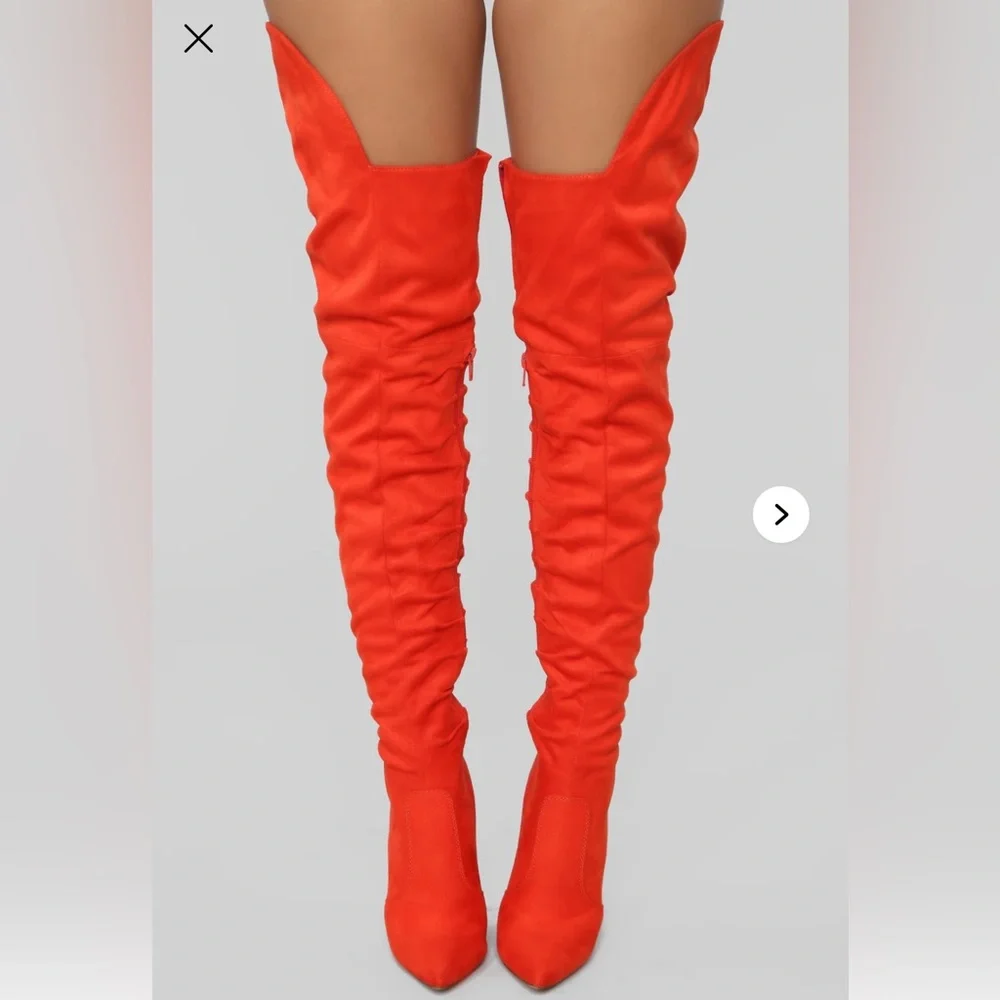 Orange Suede Boots - Picture 4 of 4